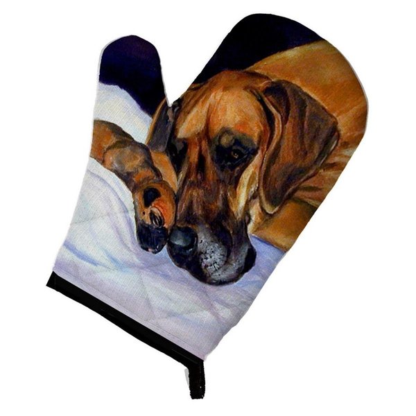 Carolines Treasures Natural Eared Fawn Great Dane Momma and Puppy Oven Mitt 7099OVMT